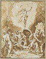 The Resurrection, Cavaliere d'Arpino (Giuseppe Cesari) Italian, Pen and brown ink, brush and brown wash, highlighted with white, over black chalk