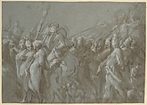 Military Procession, Hans Mont (Netherlandish, ca. 1545–after 1585), Pen and brush and brown ink, heightened with white bodycolor