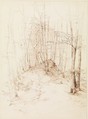 Forest view in the Menterschweige district near Munich, Heinrich Dreber (German, Dresden 1822–1875 Anticoli di Campagna, near Rome), Pen and brown ink, over a sketch in graphite