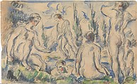 Bathers (recto); Landscape (verso), Paul Cézanne (French, Aix-en-Provence 1839–1906 Aix-en-Provence), Watercolor and graphite on wove paper