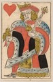 King of Hearts, from a Set of Piquet Cards, Claude Fayolle  French, Hand-colored woodcut