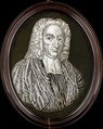 Portrait of Jonathan Swift, Nathaniel Bermingham Irish, White cut paper, with pen and ink additions, mounted on black silk, framed