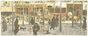 Boulevard, from the series "Some Aspects of Parisian Life", Pierre Bonnard (French, Fontenay-aux-Roses 1867–1947 Le Cannet), Lithograph in four colors on cream wove paper