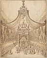 Funeral of the Grand Condé, Jean Berain French, Pen and brown ink, brush and brown wash