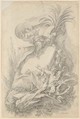 Design for a Frontispiece: Love Staying the Hand of Time, François Boucher (French, Paris 1703–1770 Paris), Black chalk