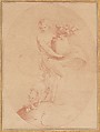 The Sense of Smell, Edme Bouchardon (French, Chaumont 1698–1762 Paris), Red chalk; counterproof