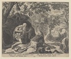Onofrius, from "Solitudo Sive Vitae Patrum Eremicolarum", Johann Sadeler I Netherlandish, Engraving
