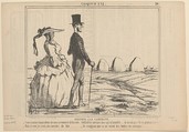A Summer Sketch:  Parisians in the Countryside, Honoré Daumier (French, Marseilles 1808–1879 Valmondois), Lithograph on wove paper (newsprint)