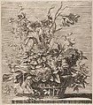 Basket of Flowers from the Book of Several Baskets of Flowers, Designed and Engraved by Baptiste Monnoyer (Livre de Plusieurs Corbeilles de Fleurs dessiné et gravé par Baptiste Monnoyer), Jean-Baptiste Monnoyer French, Etching and engraving