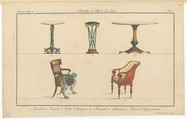 Collection de Meubles et Objets de Goût, vol. 1, Edited by Pierre de La Mésangère (French, Pontigné 1761–1831 Paris), Engraving, hand-colored