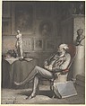 The Connoisseur, Honoré Daumier (French, Marseilles 1808–1879 Valmondois), Pen and ink, wash, watercolor, lithographic crayon, and gouache over black chalk on wove paper