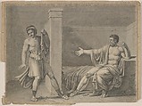 Marius at Minturnae, Jean Germain Drouais  French, Black chalk, stumping, on off-white wove paper