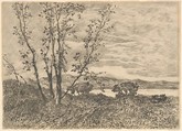 Le Cap Martin, Henri-Joseph Harpignies French, Charcoal on laid paper