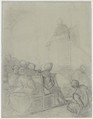 Interior of a Church, Thomas Couture  French, Black chalk, heightened with white