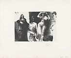 Rembrandtesque Man Seated with Girls, from 347 Suite, Pablo Picasso  Spanish, Sugar-lift aquatint