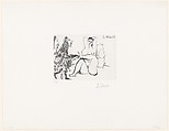 Three Musketeers Greet a Woman in Bed, from 347 Suite, Pablo Picasso  Spanish, Sugar-lift aquatint