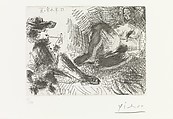 Gentleman with a Pipe and Nude Maja, from 347 Suite, Pablo Picasso  Spanish, Etching