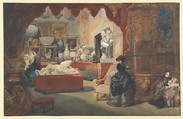 Interior of a Museum, Eugène-Louis Lami French, Watercolor (recto); graphite (verso)