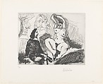 Seated Man near a Woman Combing Her Hair, from 347 Suite, Pablo Picasso  Spanish, Sugar- lift aquatint and drypoint