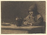 The Cider Jug, Léon-Augustin Lhermitte (French, Mont Saint-Père 1844–1925 Paris), Charcoal