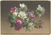 Flowers: Roses, Paul de Longpré French, Watercolor on brown paper