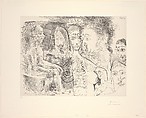 The Old Man's Fantasy: Courtesan with Men in Rembrandtesque Costume, from 347 Suite, Pablo Picasso Spanish, Etching