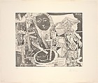 Harlequin and Characters, from 347 Suite, Pablo Picasso  Spanish, Etching