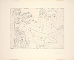 Figures with a Man in an Armchair Daydreaming about Love, from Suite 347, Pablo Picasso Spanish, Etching