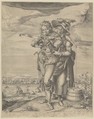 The Archer and the Milkmaid, Jacques de Gheyn II Netherlandish, Engraving; first state of two (New Hollstein)