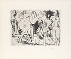 Furniture Moving or Revolutionary Cart, from Suite 347, Pablo Picasso  Spanish, Etching and sugar-lift aquatint
