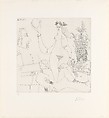 A Painter before one of Raphael's Three Graces and a Woodsman in a Party Hat, from 347 Suite, Pablo Picasso  Spanish, Etching