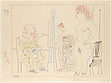 Model and Two Characters, Pablo Picasso  Spanish, Lithograph