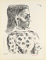Bust with Check Cloth Blouse, Pablo Picasso  Spanish, Lithograph, first state of two
