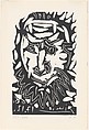 Head of a Bearded Man, Pablo Picasso  Spanish, Linoleum cut