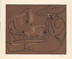 The Aubade with Harmonica Player, Pablo Picasso  Spanish, Linoleum cut