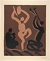 Bacchanal with Seated Woman Holding a Baby, Pablo Picasso  Spanish, Linoleum cut