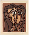 Portrait of Jacqueline Full Face II, Pablo Picasso Spanish, Linoleum cut