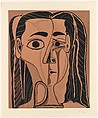 Jacqueline with a Headband, Full Face, Pablo Picasso Spanish, Linoleum cut