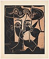 Large Head of Jacqueline with a Hat, Pablo Picasso  Spanish, Linoleum cut