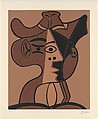 Large Head of a Woman in a Hat, Pablo Picasso  Spanish, Linoleum cut