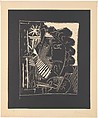 Painter and His Canvas, Pablo Picasso  Spanish, Linoleum cut