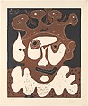 Head of a Jester, Carnival, Pablo Picasso  Spanish, Linoleum cut