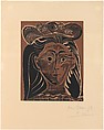Jacqueline with a Flowery Straw Hat, Pablo Picasso  Spanish, Linoleum cut