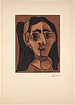 Jacqueline with a Headband II, Pablo Picasso  Spanish, Linoleum cut