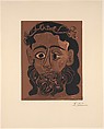 Bearded Man with a Crown of Leaves and Vines, Pablo Picasso  Spanish, Linoleum cut