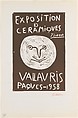Ceramics Exhibition, Vallauris, Easter 1958, Pablo Picasso  Spanish, Linoleum cut
