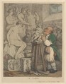 The Sculptor [Preparations for the Academy, Old Joseph Nollekens and his Venus], Thomas Rowlandson  British, Hand-colored etching