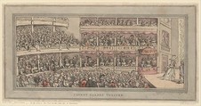 Covent Garden Theatre, Thomas Rowlandson (British, London 1757–1827 London), Hand-colored etching and aquatint