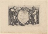 Title to Topographia Variarum Regionum, Simon Wynhoutsz Frisius Netherlandish, Etching; first state of two