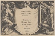 Topographia Variarum Regionum, title to the series of 28 plates, Simon Wynhoutsz Frisius Netherlandish, Etching; first state of two (New Hollstein)